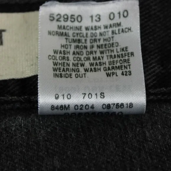 Levis 505 Vintage Y2K Mens 38x30 Black Straight Leg Jeans - Picture 8 of 12